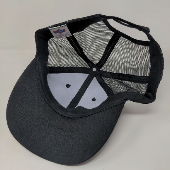 Nissin Men's Strapback Mesh Back Hat Black Adjustable Graphic Bee Logo - Picture 6 of 7